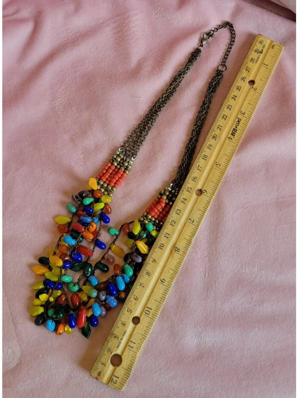 Fun Colorful Swirl Multi-strand Glass Bulb Beaded Layered Costume Necklace N1F